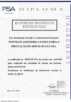 Diploma de homologação PSA